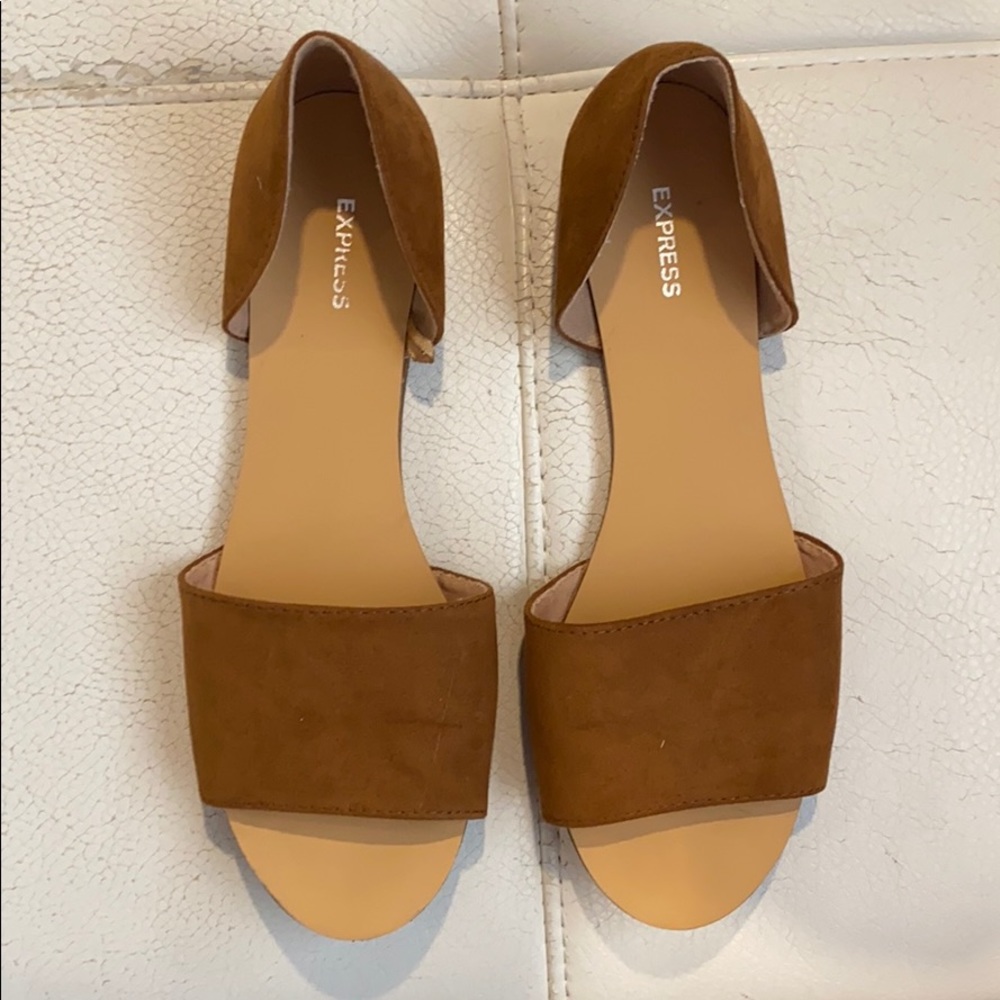 Tan slide sandals